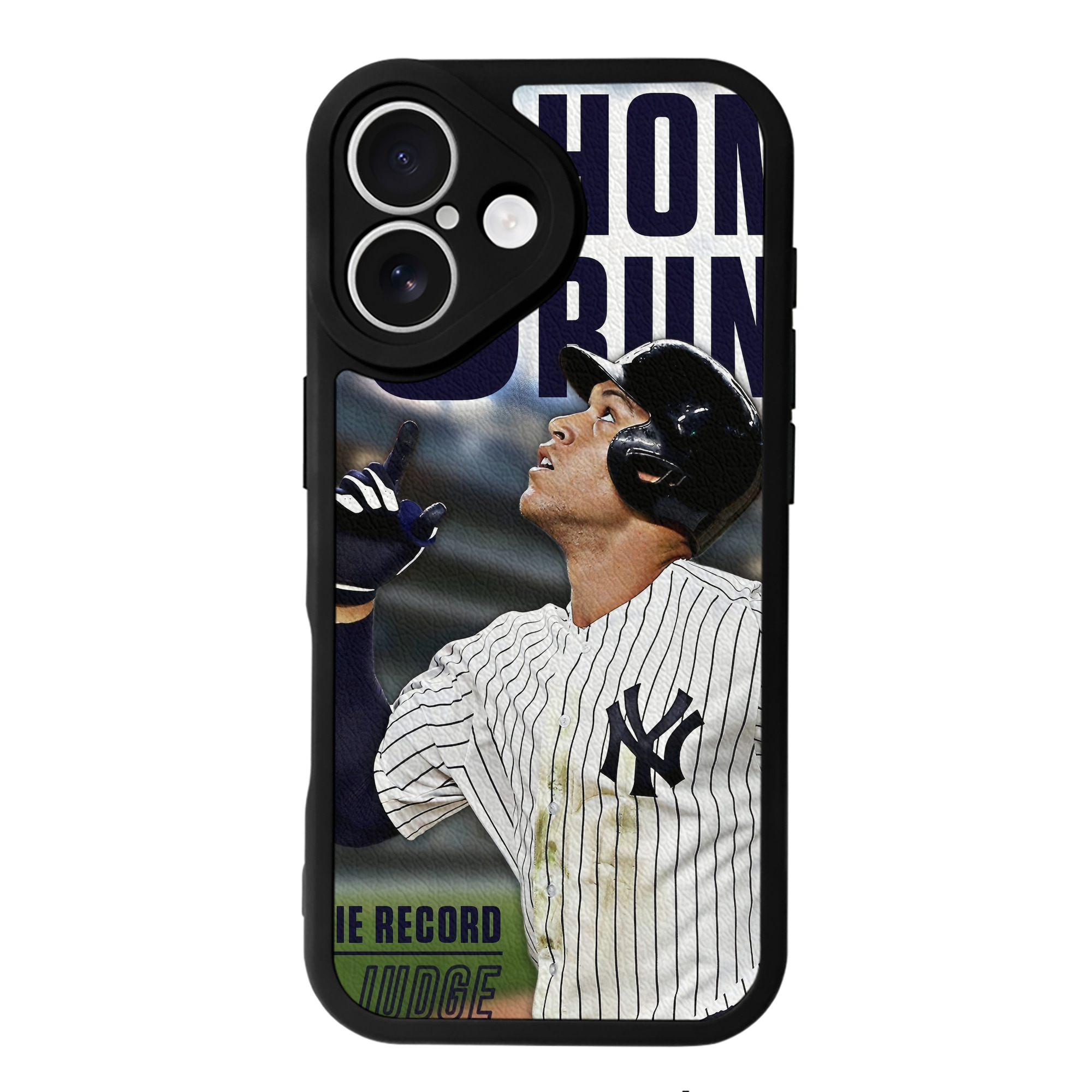 Aaron Judge 50 Home Runs 5 IPhone 16 Silicone Leather Case – UV Print, Lambskin Texture – Perfect Fit, Wireless Charging Compatible, Scratch Resistant, Precise Cutouts – Stylish Protection For IPhone 16